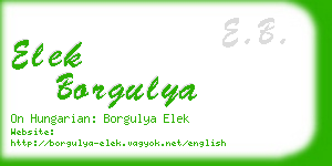 elek borgulya business card